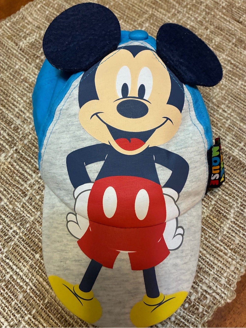 Disney Mickey Mouse Toddler Baseball Hat Gray Blue 3D Ears
